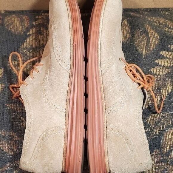 Cole Haan Lunarlon Lunagrand Men\'s Tan  Suede Wingtip Shoes Size 10
